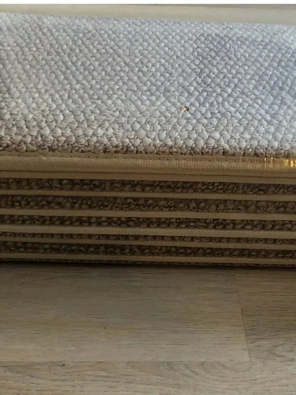 NWT: Bullnose Carpet Stair Treads - Set of 14 - Adhesive Backing (Camel Color)